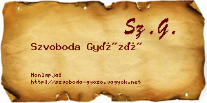 Szvoboda Győző névjegykártya